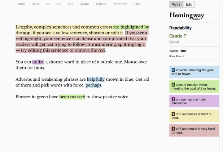 hemingway editor app