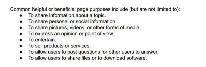 Beneficial page purposes